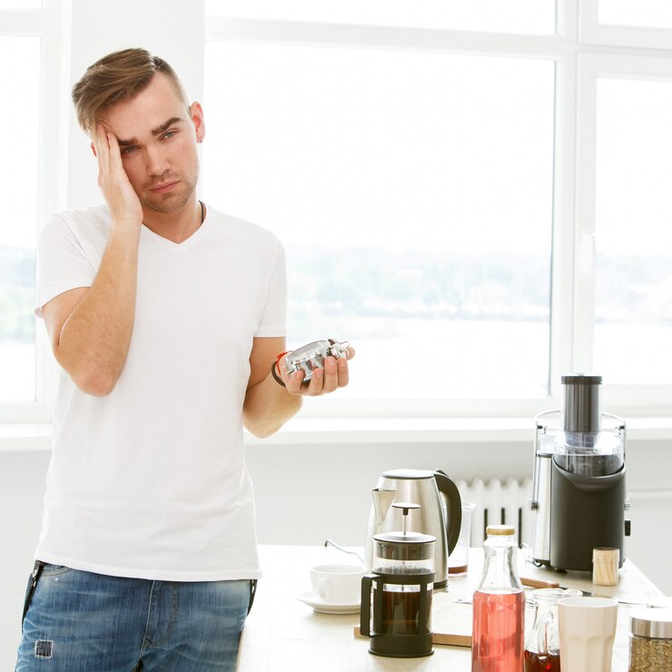 Man depressed because of hair loss 