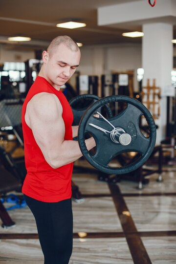 Man doing biceps exercise 