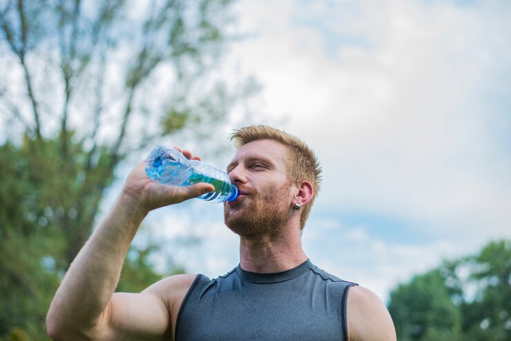 Boy drink water